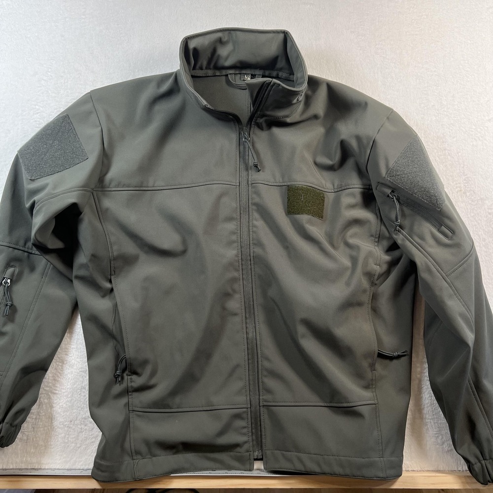Rothco Stealth Ops Jacket Mens Large Green Softshell Hooded Full Zip Tactical